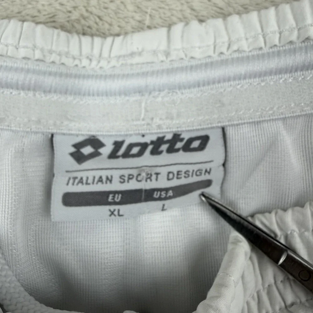 Lotto White Athletic Shorts Men's L‎ Soccer Training Mesh Lined Drawstring